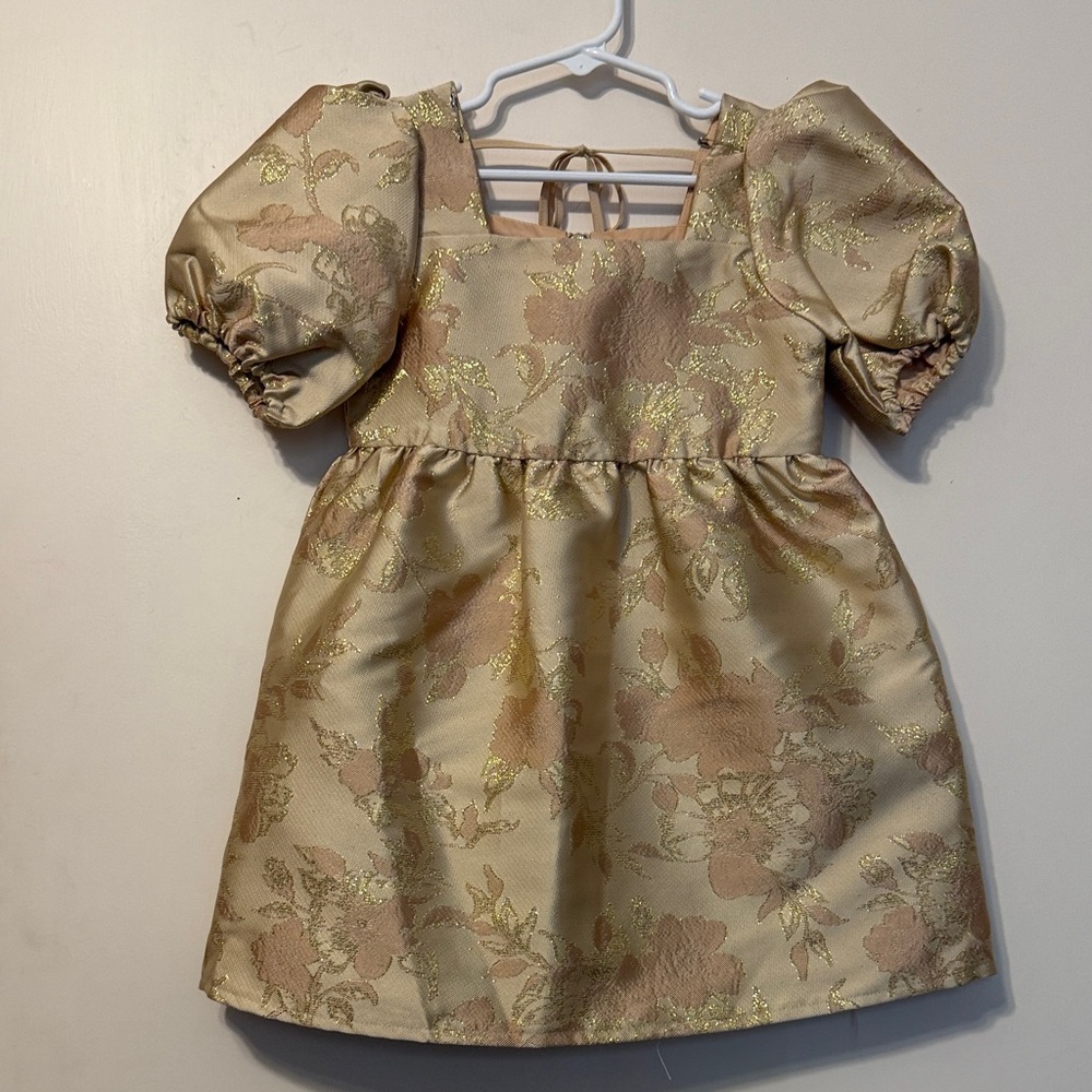 GB Girls Gold Floral Dress